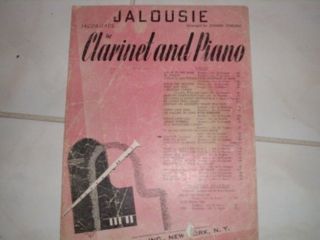 Sheet Music Jalousie For Clarinet And Piano