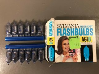 Vintage Sylvania Blue Dot Flashbulbs Ag1b Pack Of 12 Bulbs