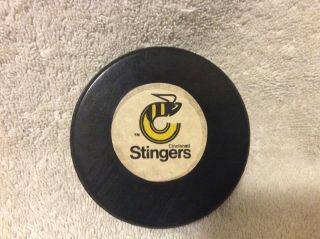 1975 - 77 Wha Cincinnati Stingers Hockey Puck Viceroy Mfg.  Co.  Canada