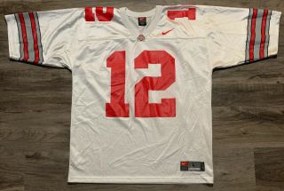 Vintage Nike Ohio State Buckeyes Ncaa Football Jersey 12 Mens Size Large White