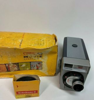 Vintage Kodak Brownie 8 8mm Automatic Movie Camera And Film A1a