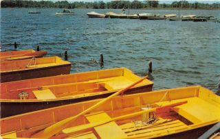 Fenton Mi 1957 View Of Some Of The Boats At The Dock On Lake Ponemah Vintage 568