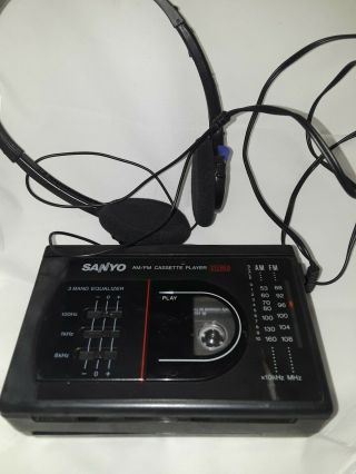 Vintage Sanyo Portable Stereo Cassette Player Mgr78 Am/fm Radio Equalizer