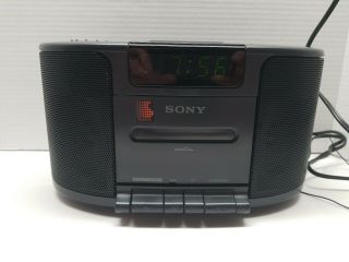 Sony Dream Machine Am/fm Clock Radio With Cassette Player&dual Alarm Icf - Cs650