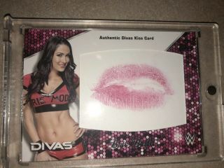 Wwe Topps 2016 Brie Bella Kiss Card Rare Total Divas /99