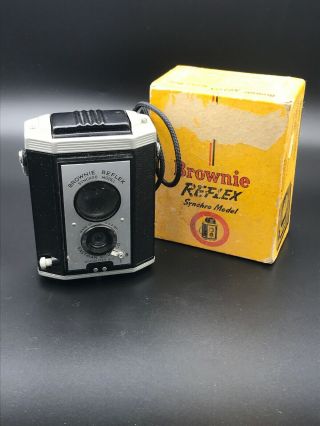 Vintage Brownie Reflex Synchro Model Camera & Flash