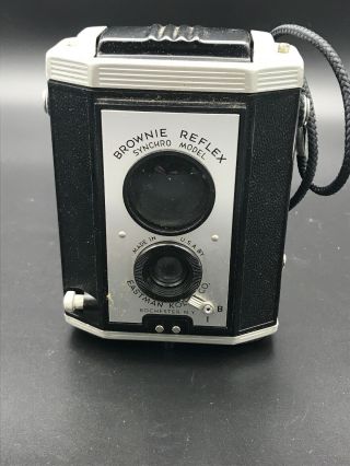 Vintage Brownie Reflex Synchro Model Camera & Flash 2