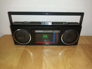 Vintage Mini Boombox Soundesign Am - Fm Stereo Cassette Player 