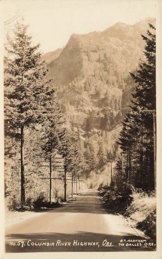 Vintage Rppc Columbia River Highway Oregon C Markham Photo Postcard