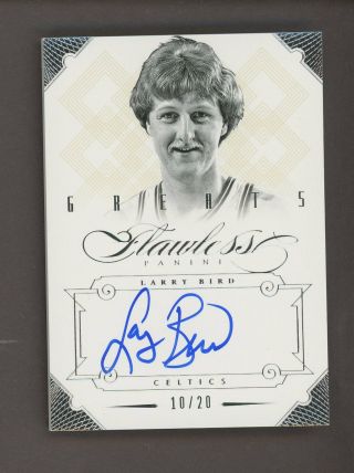 2012 - 13 Flawless Greats Larry Bird Boston Celtics Hof Auto 10/20