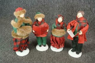 Set Of 4 Vintage Caroler Figurines Christmas Decor