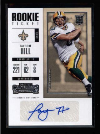 Taysom Hill 2017 Panini Contenders 249 Rookie Ticket Autograph Auto Rc Ss8600