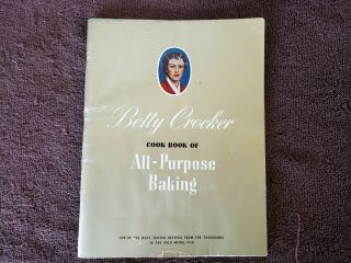 Vintage Betty Crocker Cookbook Of All - Purpose Baking 1942 100 Pages