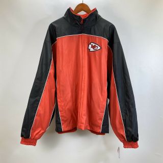 Nfl Kansas City Chiefs Polyvinyl Red Black Reversible Full Zip Jacket Xxl