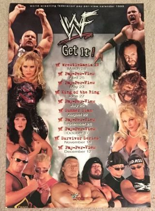 Wwf Pay Per View Poster {1999} Wow 11 " X 17 " Cool Poster