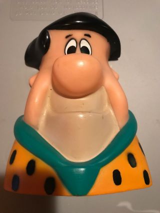 Vintage 1986 5 1/2 " High Hanna Barbera Fred Flintstone Plastic Bank