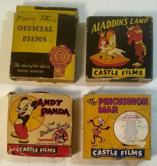 4 Castle Films & Official Films Silent 16mm Cartoons Short Versions Andy Panda