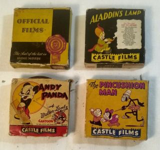 4 Castle Films & Official Films Silent 16mm Cartoons Short Versions Andy Panda 2
