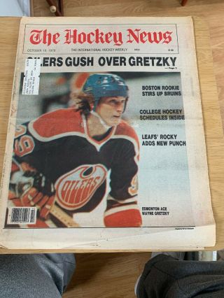 Vintage The Hockey News Oct 19,  1979 Edmonton Wayne Gretzky & Boston Bruins