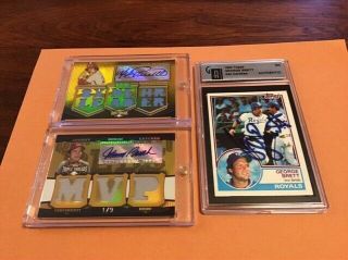 Johnny Bench/mike Schmidt/george Brett Autographed/signed Topps Cards