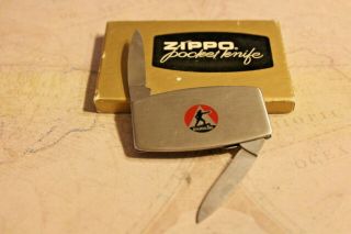 Vintage Zippo Bradford Pa Usa Advertisment Metal Pocket Knife With File Nib