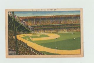Vintage 1938 Yankee Stadium Postcard N.  Y.  Yankees