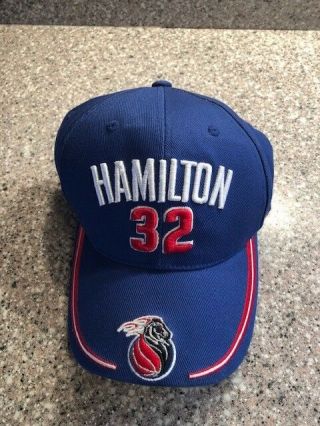 Nba Detroit Pistons Richard " Rip " Hamilton 32 Baseball Cap Hat Blue