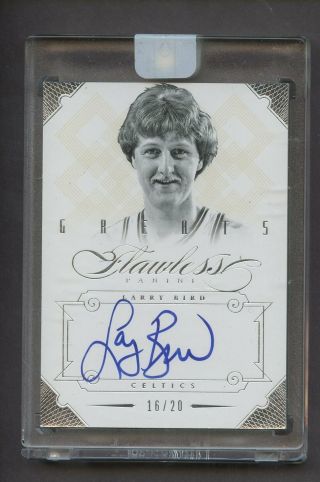 2012 - 13 Flawless Greats Larry Bird Boston Celtics Hof On Card Auto 16/20