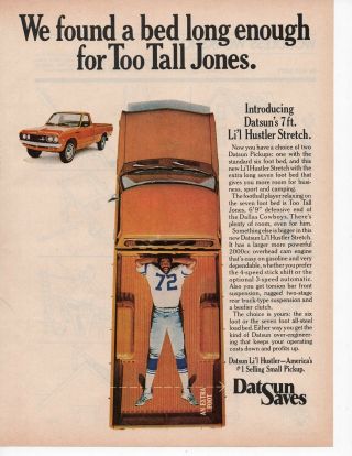 Dallas Cowboys Ed Too Tall Jones In Vintage Datsun L 