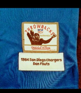 Mitchell & Ness San Diego Chargers 1984 Dan Fouts Throwback Jersey 48 Grt Cond 3