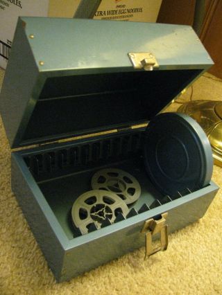 Vintage Metal Storage Box For Home Movie Reels