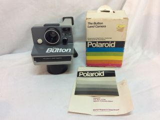 The Button Polaroid Land Camera With Strap & Box Uses Sx 70 Film