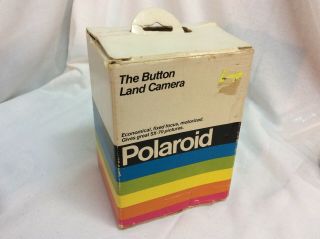 The Button Polaroid Land Camera With Strap & Box Uses SX 70 Film 3