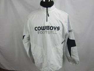 Reebok Sideline Dallas Cowboys Small Pullover Windbreaker Jacket 1/4 Zip Nfl