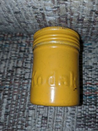 Vintage Metal Kodak 35mm Film Canister Yellow