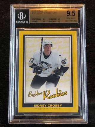 Sidney Crosby Rookie 2005 - 06 Upper Deck Ud Bee Hive 101 Rc Penguins Bgs 9.  5