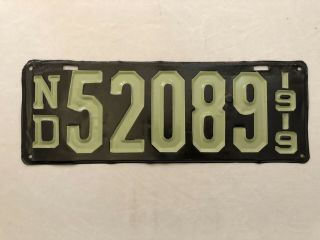1919 North Dakota Debossed License Plate