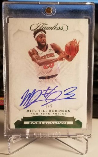 Mitchell Robinson 2018 - 19 Flawless Rookie Autographs Emerald 