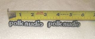2 Vintage Polk Audio Speaker Plastic Name Badges