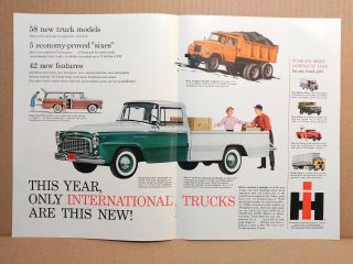 1959 International Harvester Ad Ih B100 Pickup Travelall Dump Truck Models