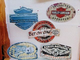 5 Different Harley Davidson Motorcycles Metal Advertising Signs $19.  95 No Reserv
