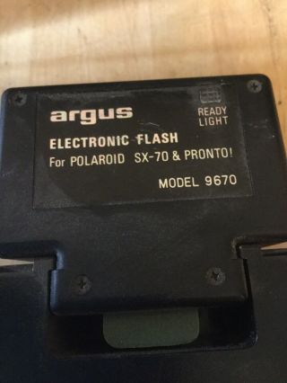 Argus Electronic Flash for Polaroid SX - 70 & Pronto Model 9670 2