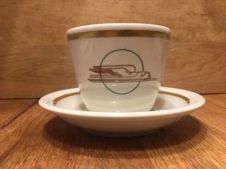 Union Pacific Railroad Winged Streamliner Zephyr Coffee Cup & Saucer China