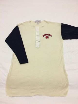 Ebbets Field Flannels Kansas City Monarchs Wool Blend Henley Jersey Shirt Medium