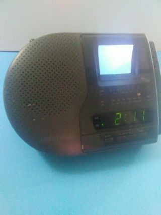 Vintage Sony Watchman Black And White TV,  Am/Fm Radio,  Alarm,  Model FD - C390 2
