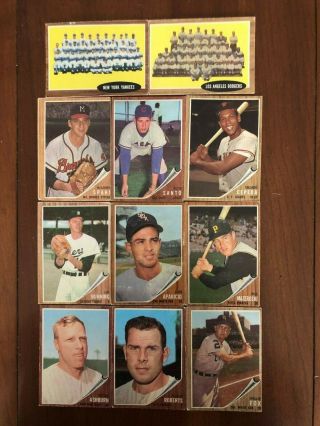1962 Topps Baseball 224 Different,  High Numbers,  Poor To Good