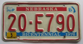 Nebraska 1981 Cass County Bicentennial License Plate 20 - E790