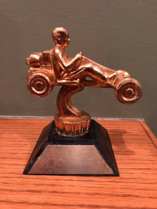 Vintage Gilt Gold Go Cart Kart Racing Trophy 2