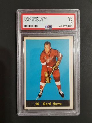 1960 Parkhurst Hockey 20 Gordie Howe Detroit Red Wings Hof Psa 5 Ex