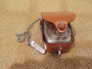 Vintage Kalimar Model A - 1 Exposure Meter 78 With Case And Lanyard Chain & Clip